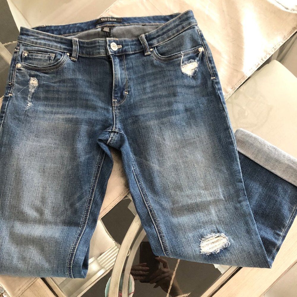 WHBM Crop Leg Deconstructed Sequence Detail Jeans